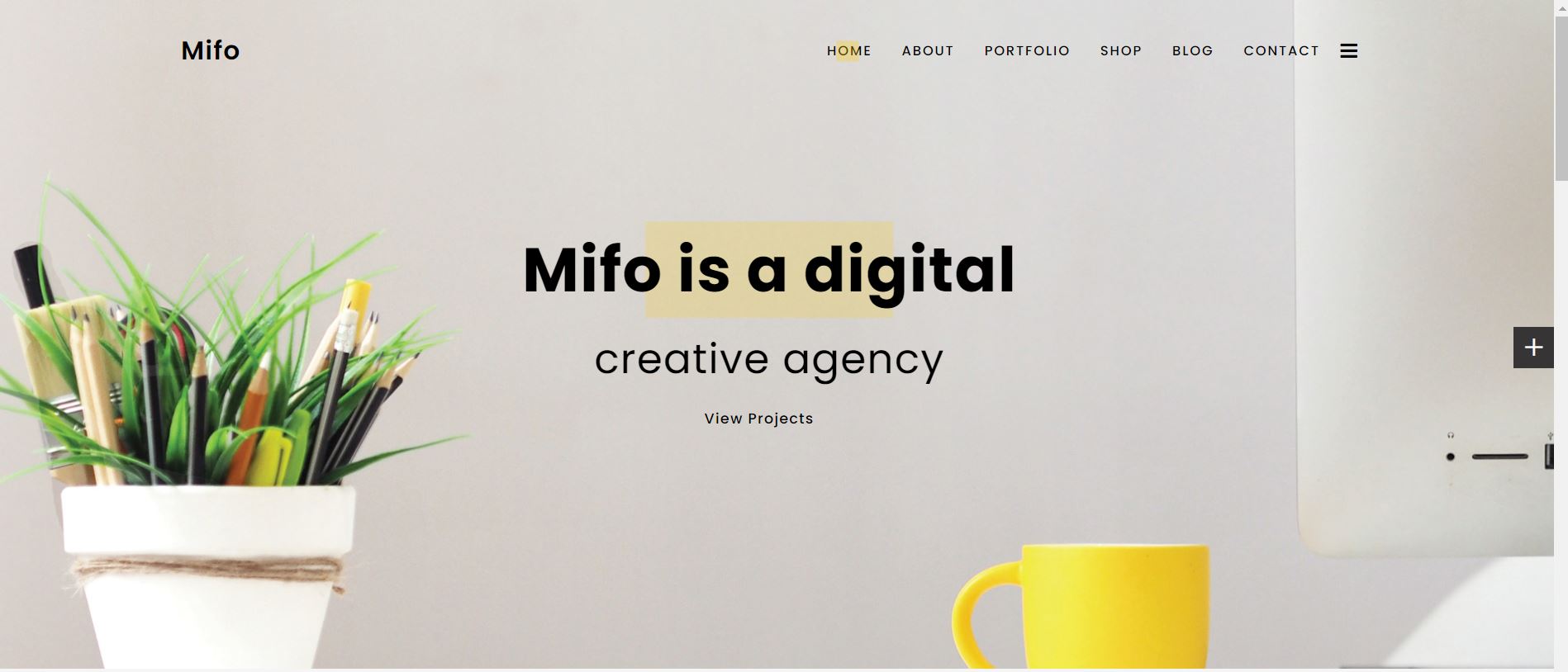 Mifo creative portfolio wordpress theme