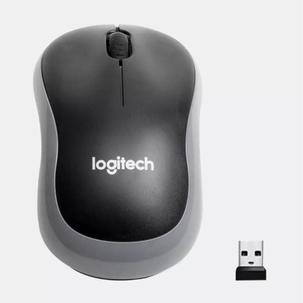 Logitech M185 Wireless Optical Mouse with USB Mini receiver compatible PC Laptop - Grey